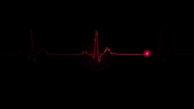 Red ekg heartbeat monitor pulse line animation for medical and healthcare technology projects