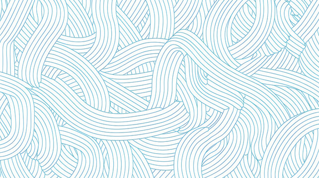 Abstract pattern of intertwined light blue lines creating a continuous flowing texture on a white background surface.