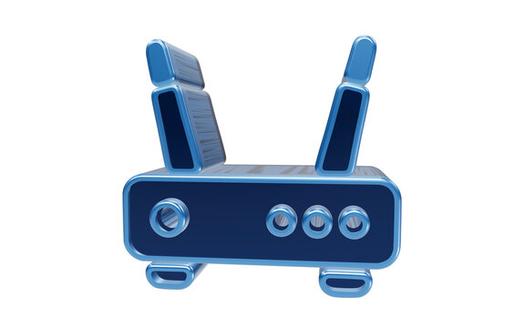 Modern Wi-Fi Router Icon: A sleek, blue icon representing a Wi-Fi router, symbolizing connectivity and wireless technology.