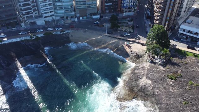 Praia das Virtudes in Guarapari, Esp&iacute;rito Santo, Brazil &ndash; Tropical Beach, Green Sea and Cinematic Coastal Landscape