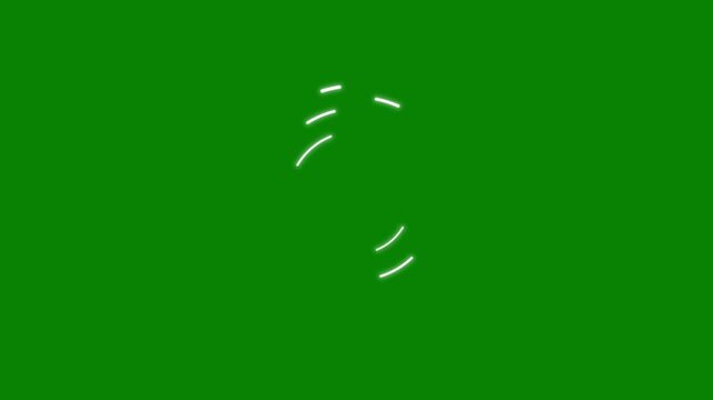 Spinning arc segments and curved dash lines assembling into loading ring on green screen in 4K