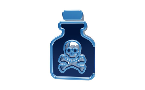 Poison Bottle Symbol: A blue bottle with a skull and crossbones symbol, indicating danger or poison.