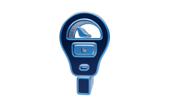 Parking Meter Icon: A stylized blue 3D icon representing a parking meter, symbolizing urban convenience and regulated street parking.
