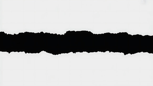 Horizontal strip of torn white paper with rough edges revealing a black background, underneath for text placement.