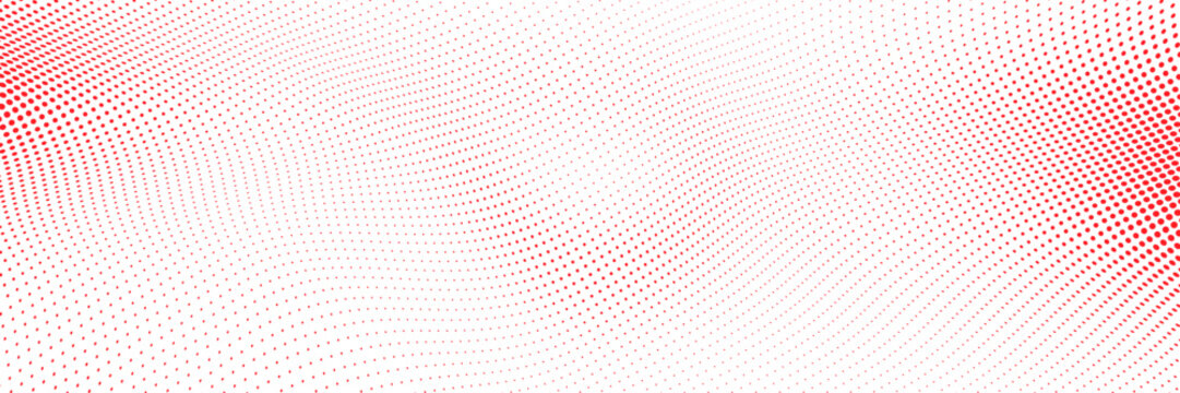 Abstract Red Halftone Dot Wave Pattern Background Vector For Modern Tech Presentation Banner Vector Illustration