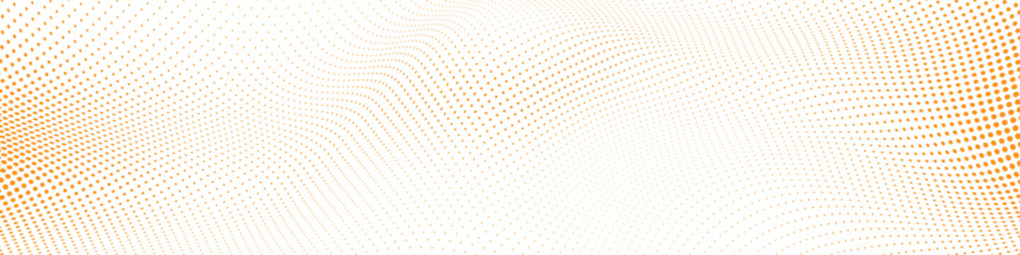 Abstract orange oval halftone pattern with dense circular particles and flowing diagonal variation, modern geometric background Vector Illustration