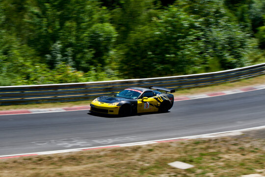 Chevrolet Corvette C6.R on the Nurburgring motor racing track.