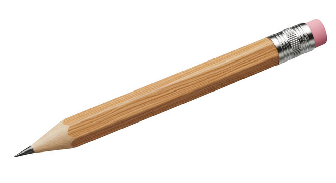 Sharp wooden pencil with pink eraser