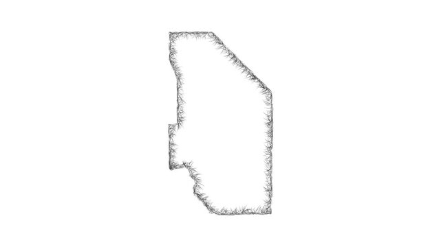 Sketch Ada outline map animation - smooth progressive reveal