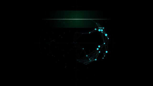 AI Neural Brain Scan HUD Overlay and Plexus Network Target UI