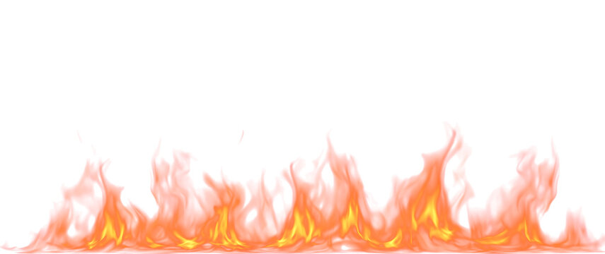 Burning flames with sharp tongues of fire and glowing embers.