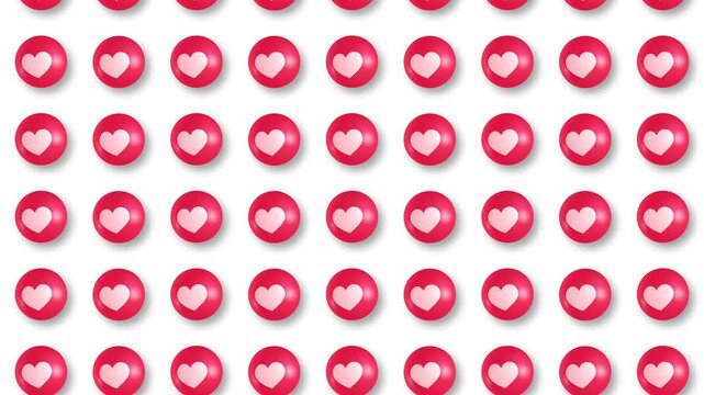 Child Health Day Red Heart Icons Animated Pattern Background.