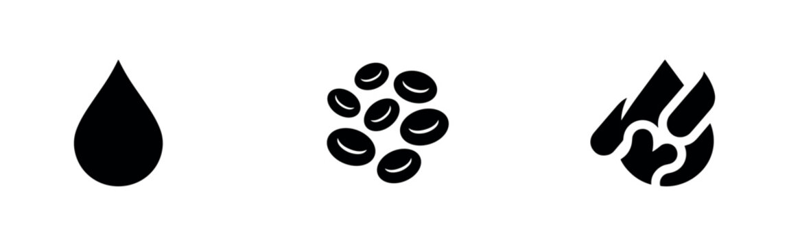 Blood Drop and Red Cell Icons