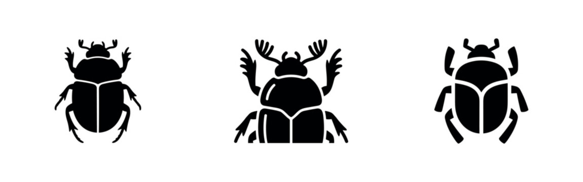 Scarab and Dung Beetle Icon Collection