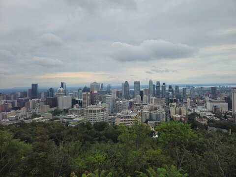Montreal Cityscape Viewed from Mount Royal, Quebec, Canada