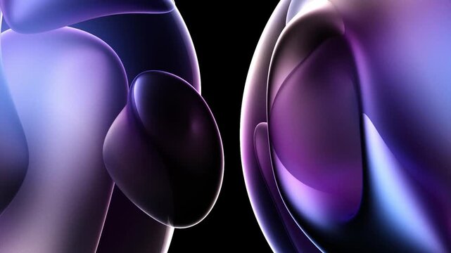 3d render of abstract art 3d background wallpaper with smooth and round substance based on meta balls spheres or bubbles in matte plastic material in red blue purple green and yellow gradient color