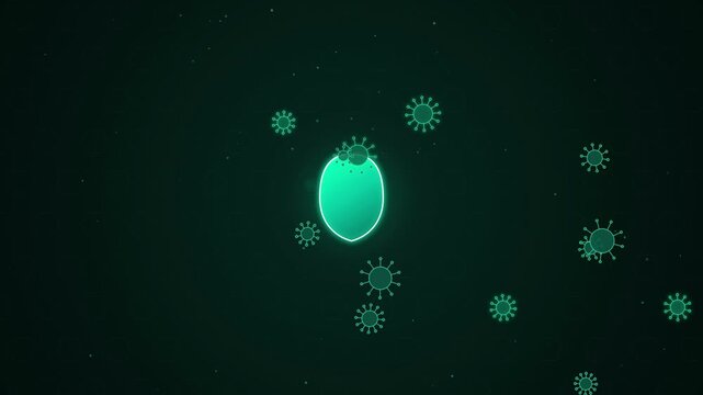 Abstract medical background with floating virus cells for motion graphics