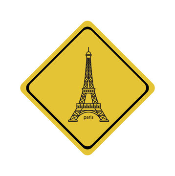 A drawing of the Eiffel Tower in Paris, France.