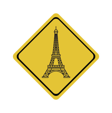 A drawing of the Eiffel Tower in Paris, France.