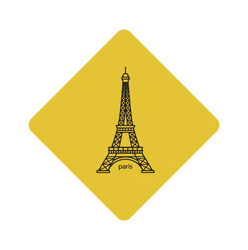 A drawing of the Eiffel Tower in Paris, France.