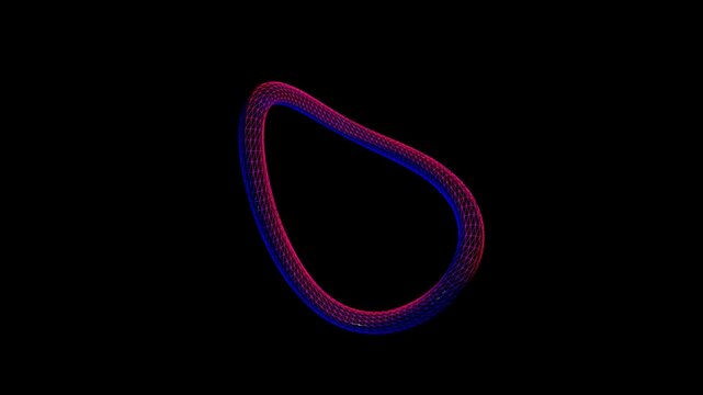 3d abstract torus ring with glowing red and blue light effects