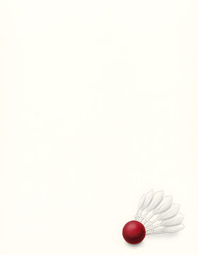 Single Hane Shuttlecock in Lower Corner with Copy Space