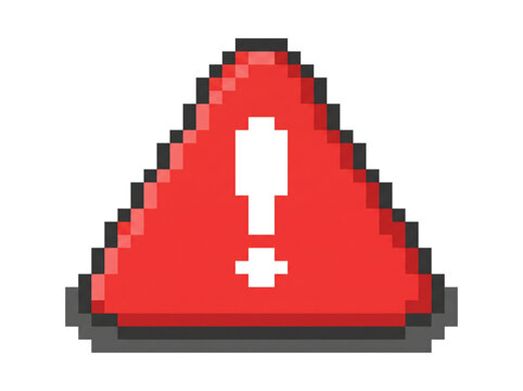 Red pixel art triangle warning sign