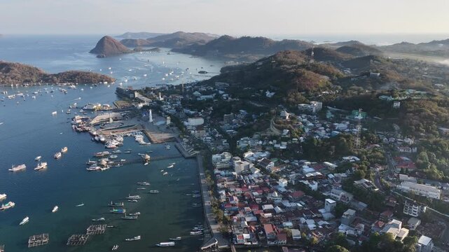 Labuan Bajo Coastline Aerial View at Pede Beach Indonesia