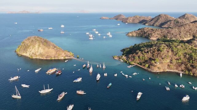 Labuan Bajo Coastline Aerial View at Pede Beach Indonesia
