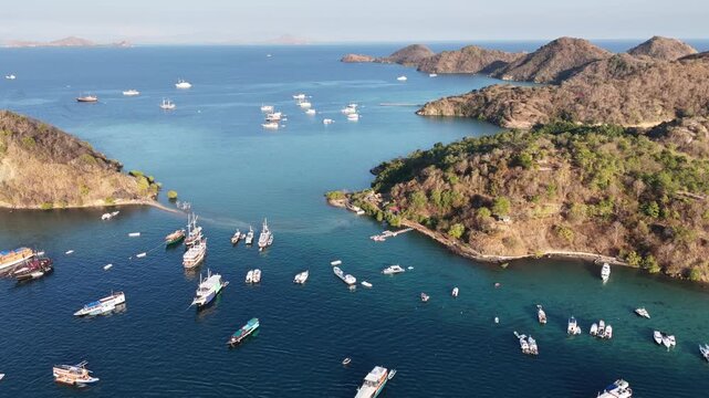 Labuan Bajo Coastline Aerial View at Pede Beach Indonesia