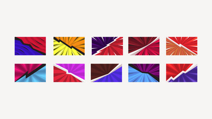 Obraz premium Vibrant abstract geometric shapes with dynamic lines and contrasting colors.