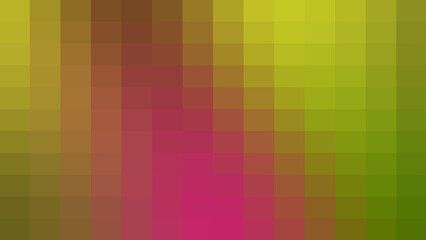 Fototapeta premium Abstract pixelated background with vertical columns of yellow and green tones blending into a magenta center featuring a blocky mosaic style for modern digital art and design projects