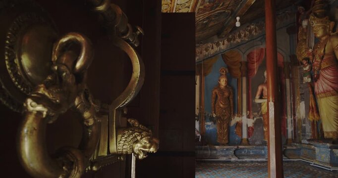Intricate Statues in a Vibrantly Decorated Temple