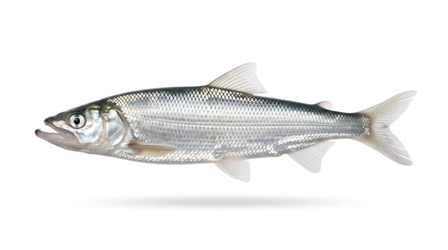 Freshwater Coregonus fish isolated on white background.