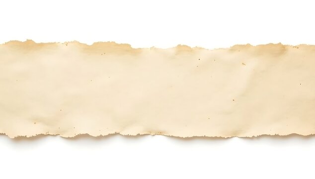 A long strip of vintage old paper with rough torn edges for creative design projects