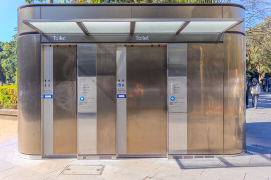 1 September 2026 Public Toilet on Entrance of Hyde Park on Elizabeth St in heart of Sydney CBD NSW Australia