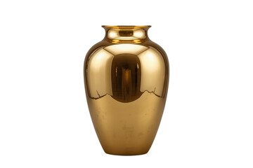 Fototapeta premium Polished gold metal vase with narrow rim