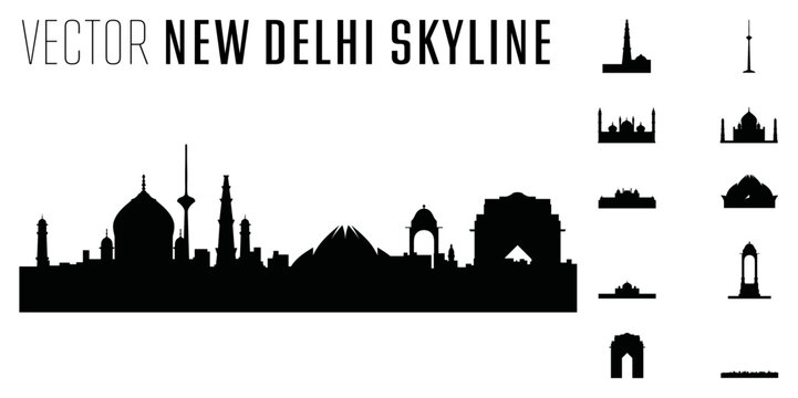 vector New Delhi skyline