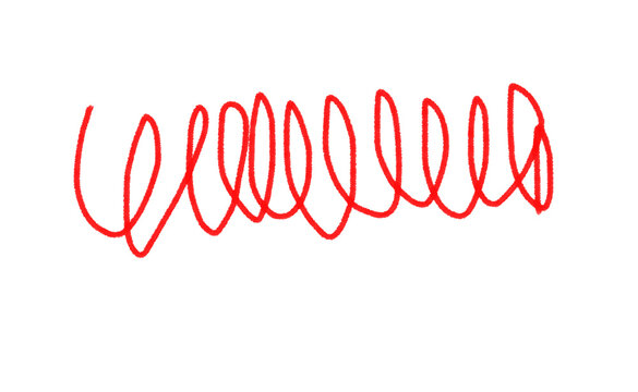 Red handdrawn scribble loop isolated on transparent background