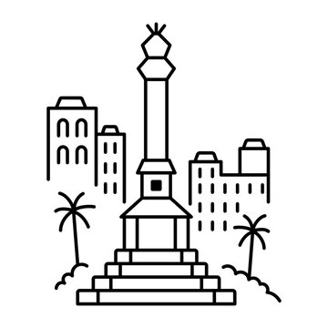 Hand-drawn doodle of maua square in a thin black outline on white, using simple details and a clean minimal icon style for clear visual recognition.