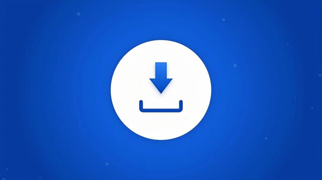 Animated Download Icon and Blue Arrow Button Motion Graphic