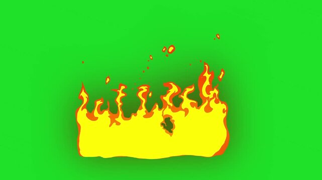 Realistic Fire Flame Animation Effect on Green Screen