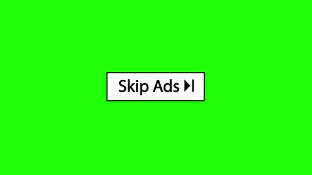 Skip Ads Button Cursor Click Animation on Green Background