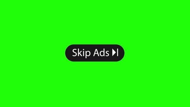 Skip Ads Button Cursor Click Animation on Green Background