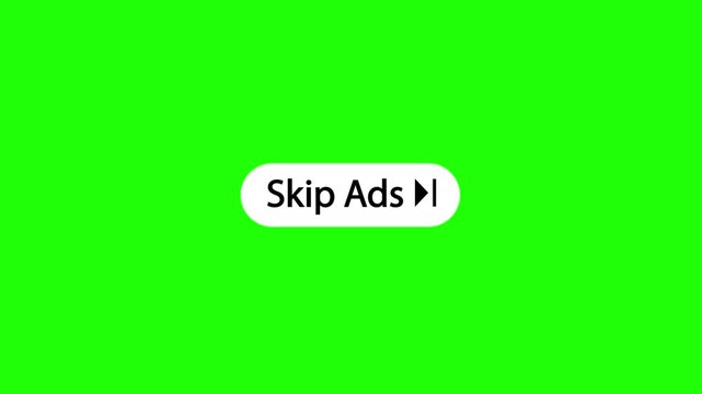 Skip Ads Button Cursor Click Animation on Green Background