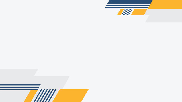 Abstract modern geometric background vector with blue and yellow angular shapes, stripes, and copy space for corporate business presentation template.