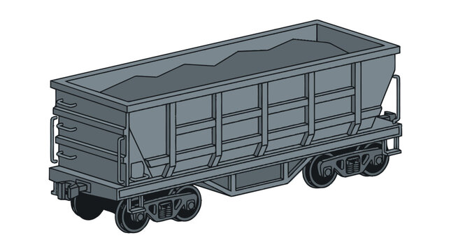 Gray Hopper Railcar for Freight Transport.