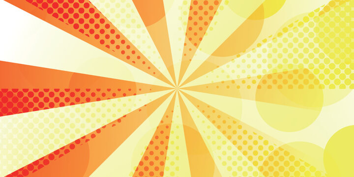 Vibrant Yellow and Orange Comic Style Radial Background
