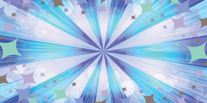 Vibrant Blue Starry Radial Comic Style Background