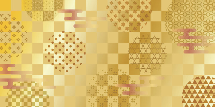 Elegant Gold Japanese Style Pattern Background